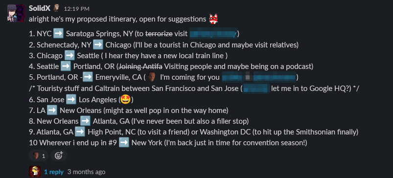 Draft Itinerary